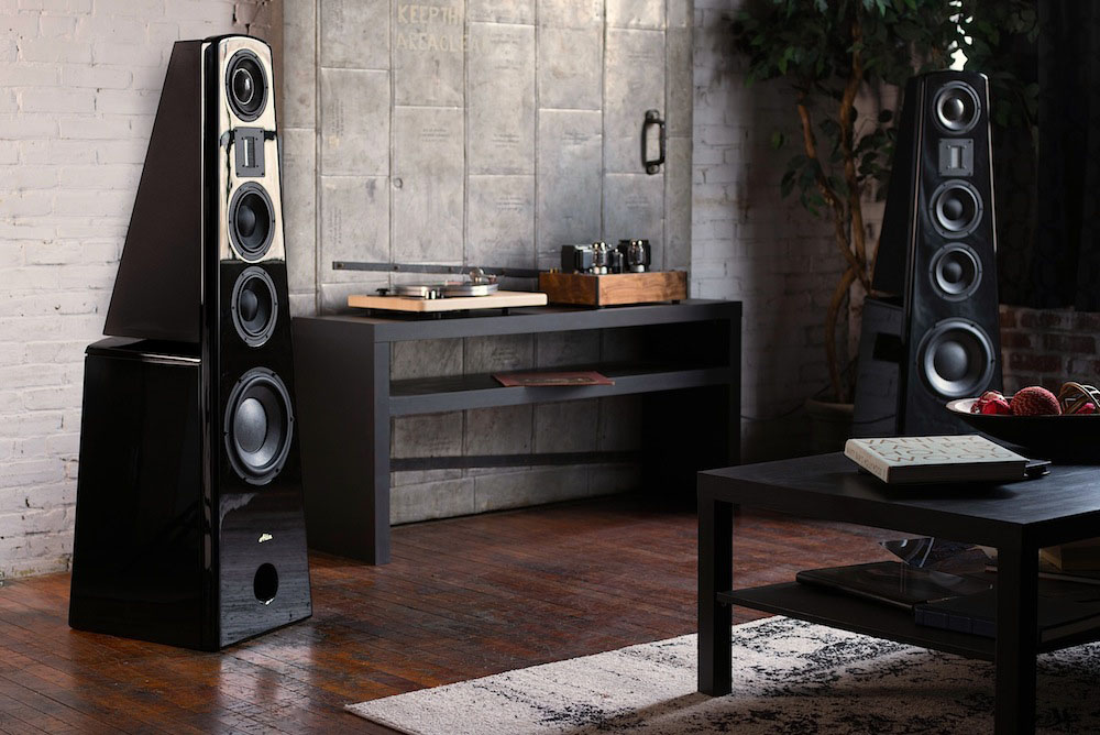 T-Hestia speakers in a contemporary room